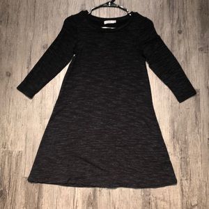 Dalia Black Quarter Length Sleeve T-Shirt Dress